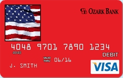 Ozark bank personal debit card american flag